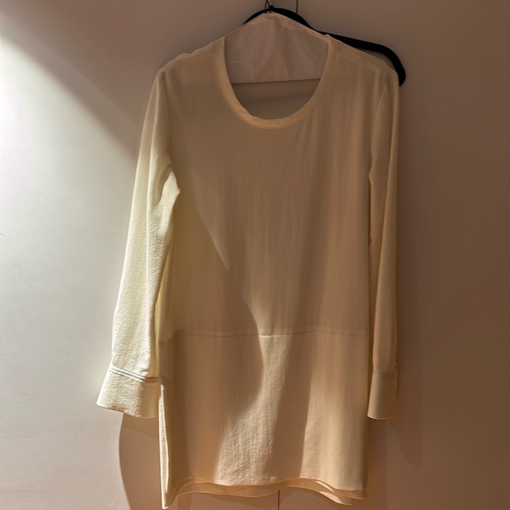 White long sleeve mini dress